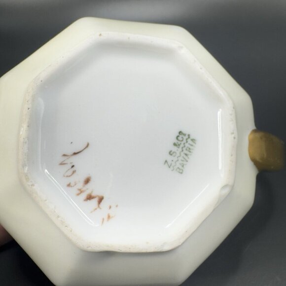 Vintage 1920s Z S & C Bavaria Fine Porcelain Small Pitcher Creamer Hand Painted - Picture 5 of 12